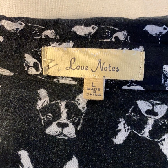 Bull dog print button-up tie off top - Picture 8 of 15